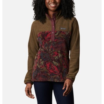 Columbia Pullover Dames, Benton Springs Printed Half Snap Fleece Olijfgroen, 85JTVEIWB